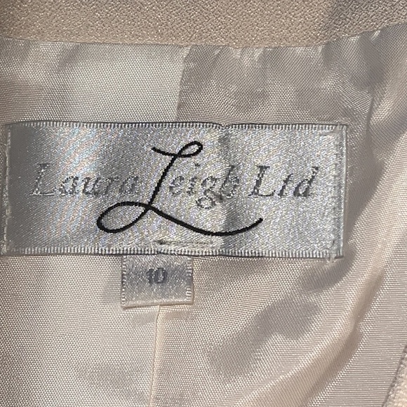 Laura Leigh Ltd ivory cream 100% Silk mother of Pearl single buttons Sz 10 - Picture 5 of 9